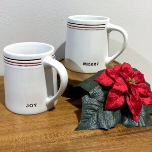 Hearth and Hand Magnolia Christmas Set Red Green Stripe Joy & Merry Mug NEW 2021